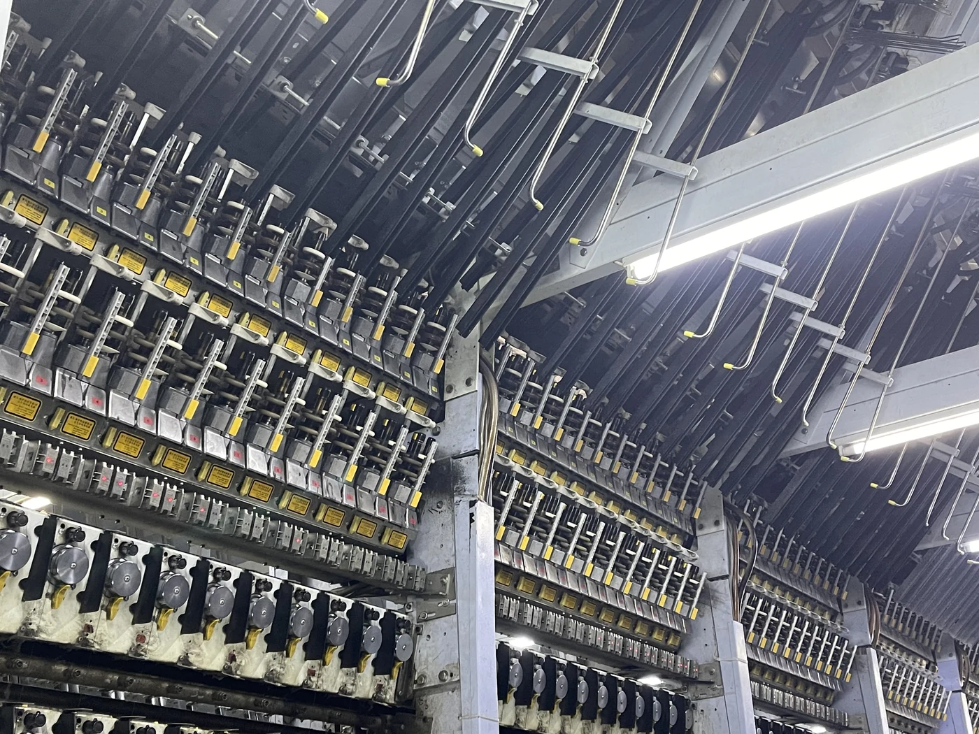 Imported spinning equipment in operation