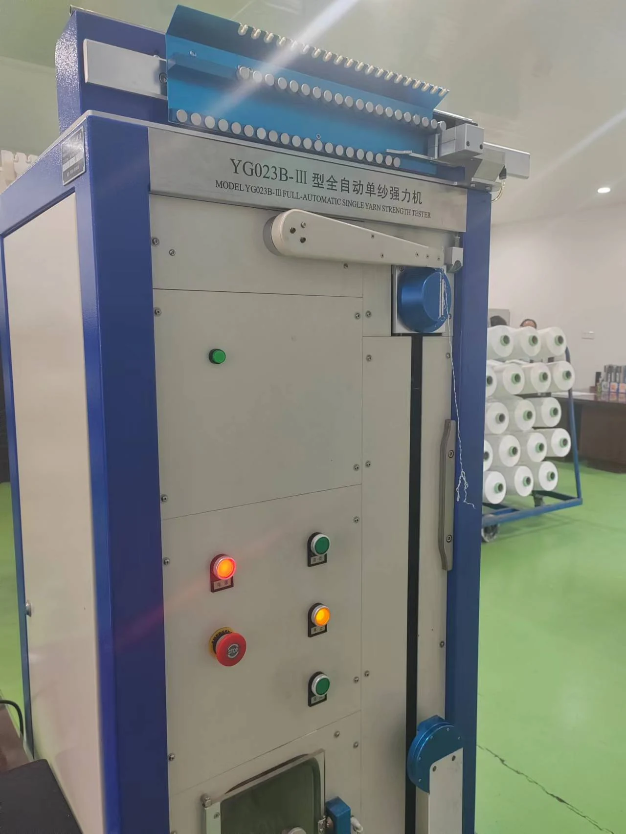 Single yarn tensile strength tester
